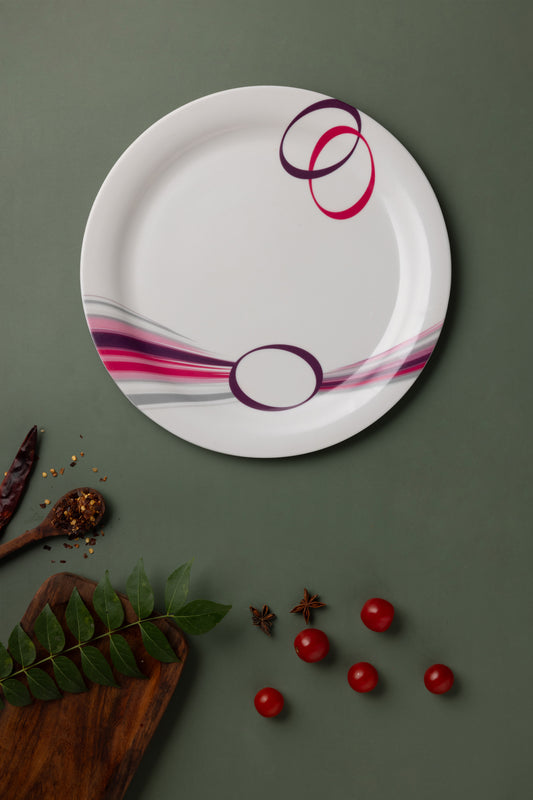 Exclusive 11" Melamine Dinner Plate with Premium Design Rainbow Knot Full-Size Plate.