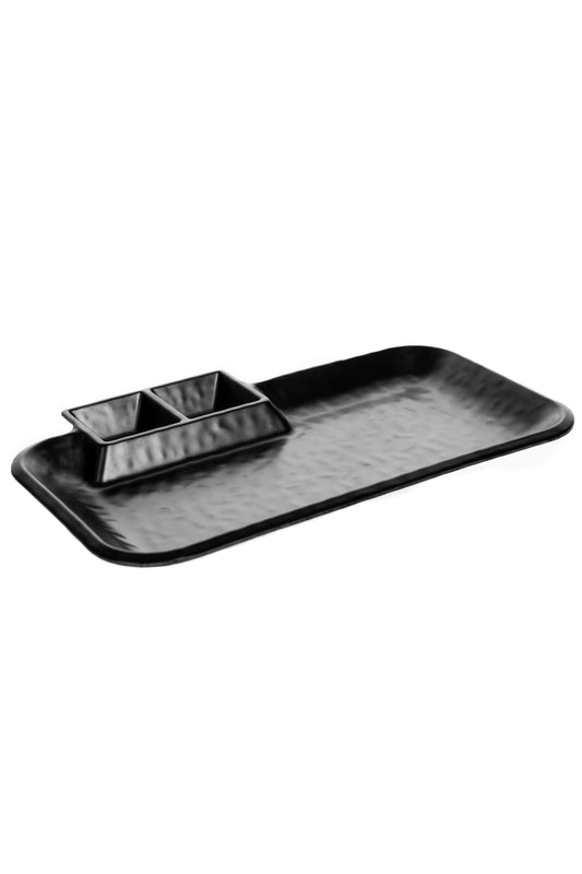 Melamine Double Deep Platter for Serving Salaad, Harabhara Kabab, Rolls, and Paneer Tikka, Fries, and Perfect for Snacks!