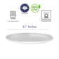Exclusive 11" Dinner/Lunch Unbreakable Lightweight Melamine Round Classic Traditional Full-Size Plate.