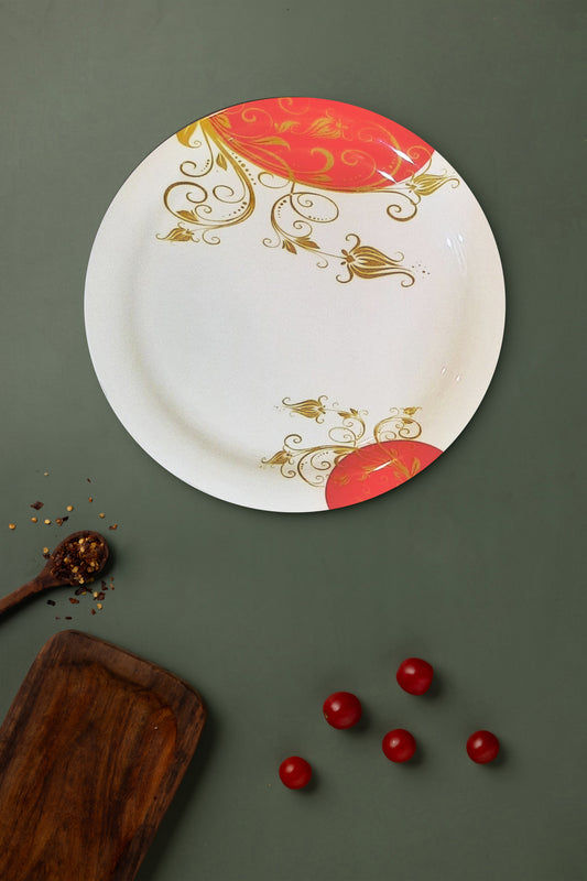 Exclusive 11" Melamine Unbreakable Lightweight Dinner Plate with Premium Multicolor Classic Design Full-Size Plate.