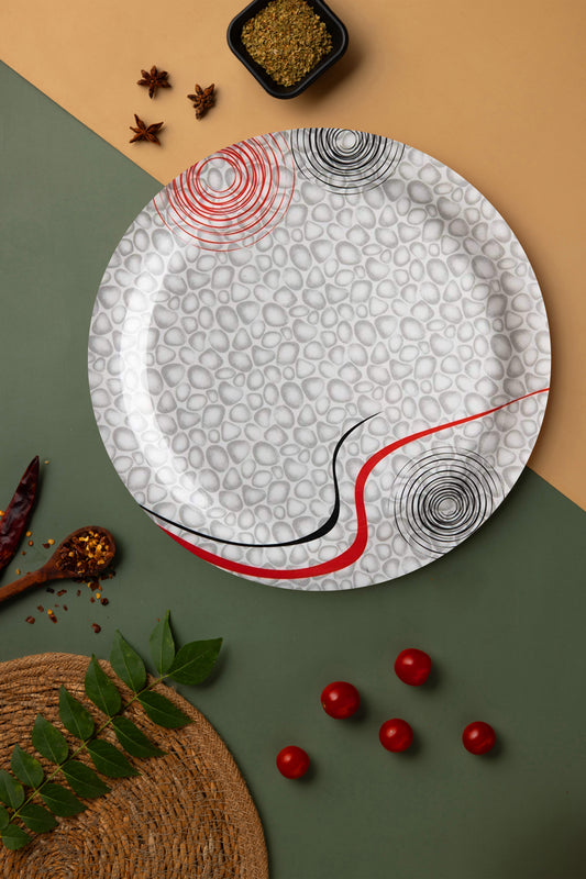 Exclusive SWIFT INTERNATIONAL 11" Dinner/Lunch Unbreakable Lightweight Melamine Round Multicolor Series Full-Size Plate.
