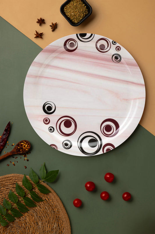 Exclusive 11" Dinner/Lunch Unbreakable Lightweight Melamine Round Cute Mashroom Full-Size Plate.