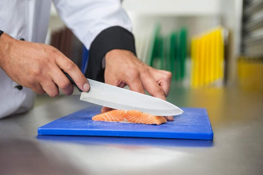 Our Plastic® Cutting Chopping Board! Crafted for kitchen convenience, this durable board boasts an extra thickness for stability and a non-slip. Blue Color.