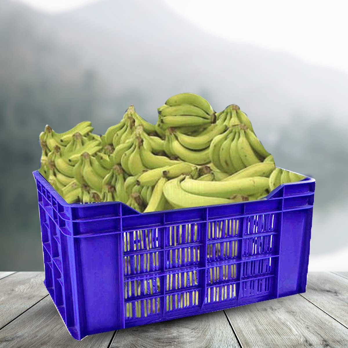 Heavy Duty Plastic Crate Multipurpose Crates Storage and Organizer for Home 54x36x29cm Multicolour.