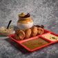 Swift International Food-Grade Plastic 3 in ,1 Compartment Pav Bhaji Plate Dinner Plate Serving Yellow Plates