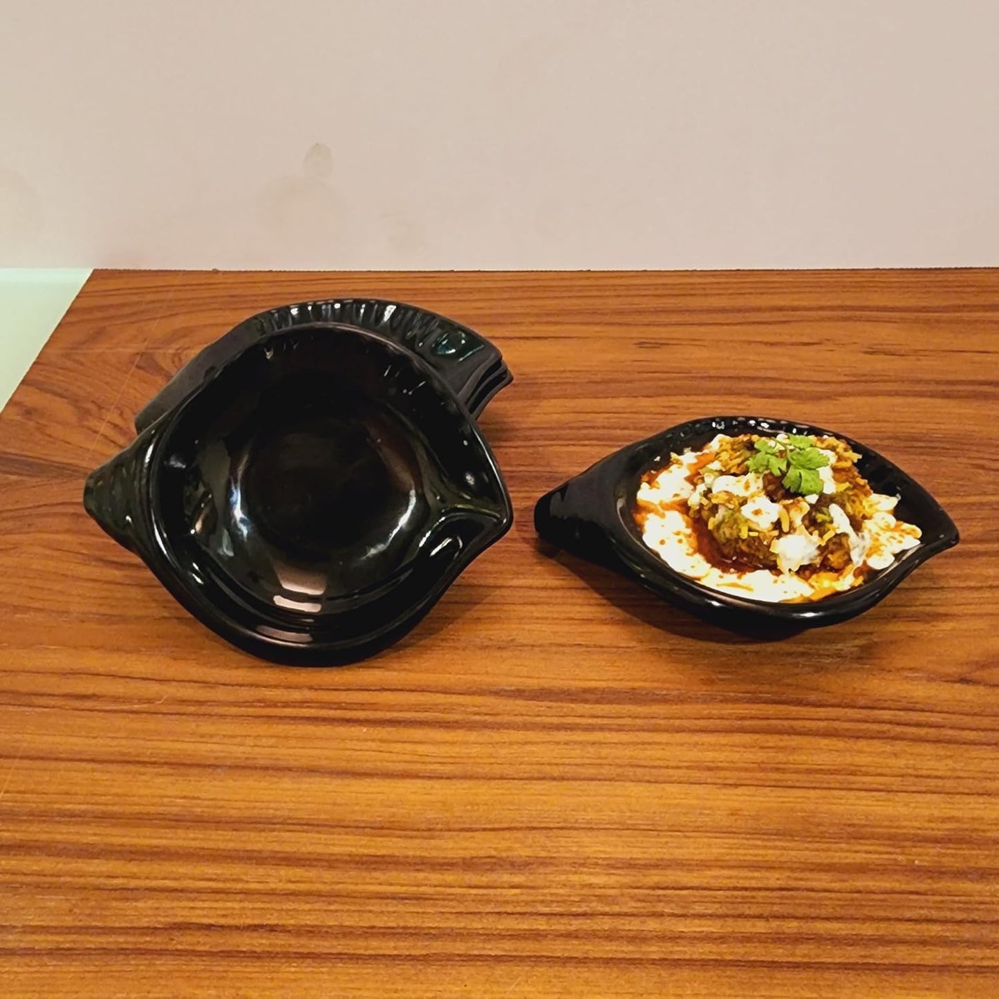 Shank Chat Plate, Perfect for Serving an Array of Snacks, chaat, and appetizers. Set of 6