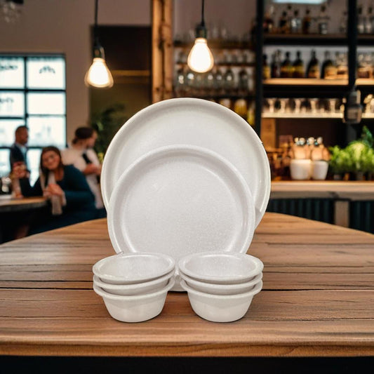 Swift International Acrylic Ivory Marble Dinner Set of 18 Pieces