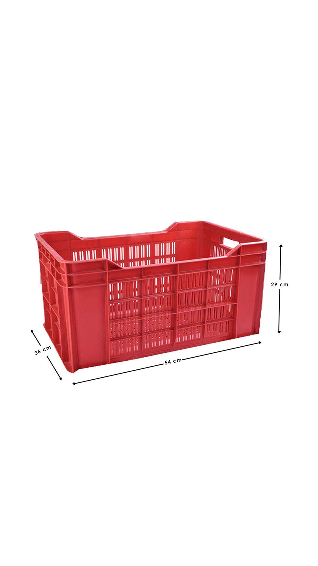 Heavy Duty Plastic Crate Multipurpose Crates Storage and Organizer for Home 54x36x29cm Multicolour.