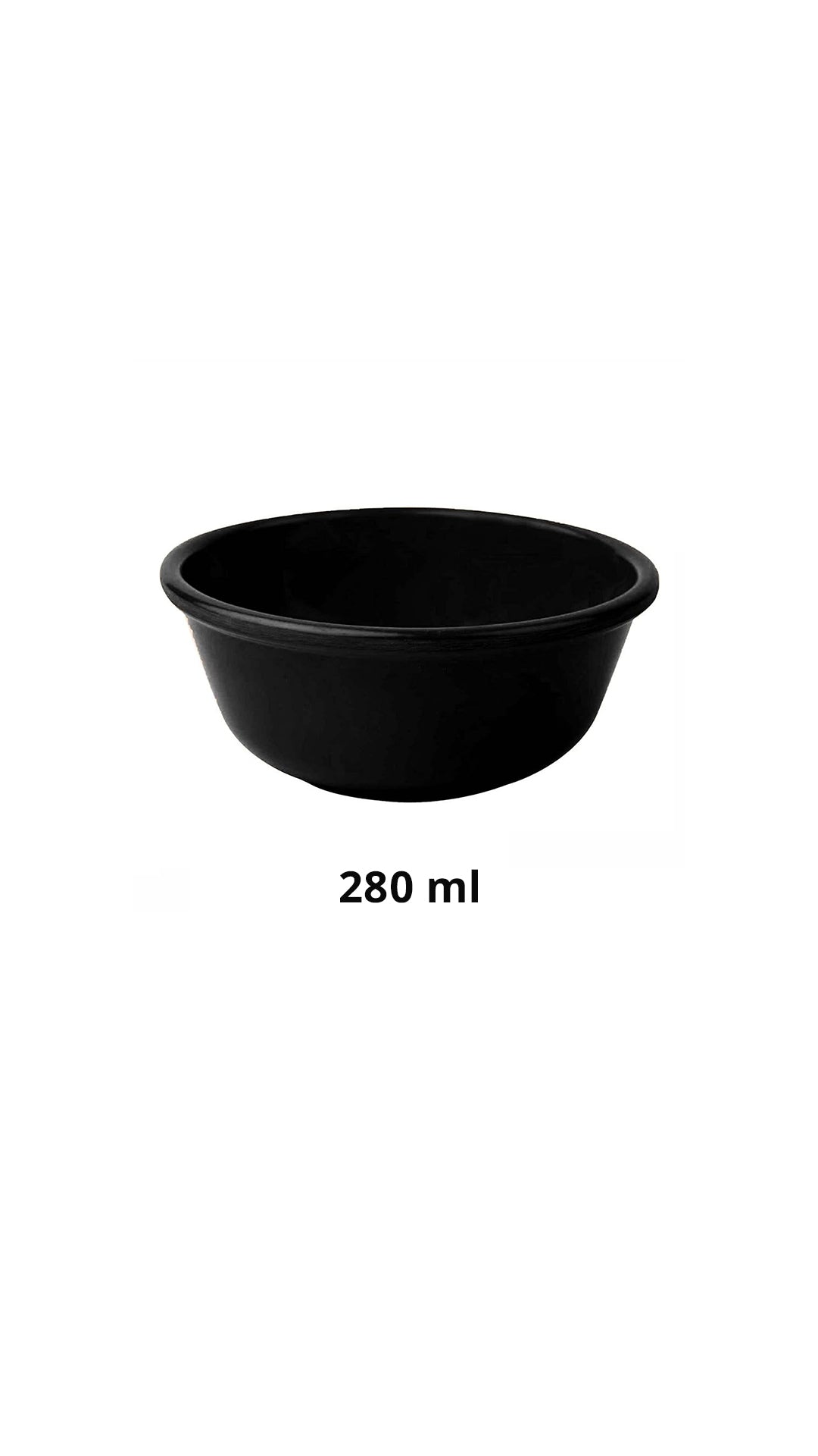 Melamine Black Prime Soup Bowl. Round Shape, 280ml Capacity.