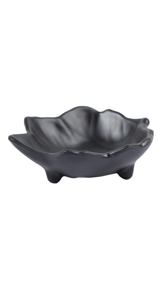 Leaf-Shaped Chutney in Sleek Matte Black Leaf Melamine Katori.