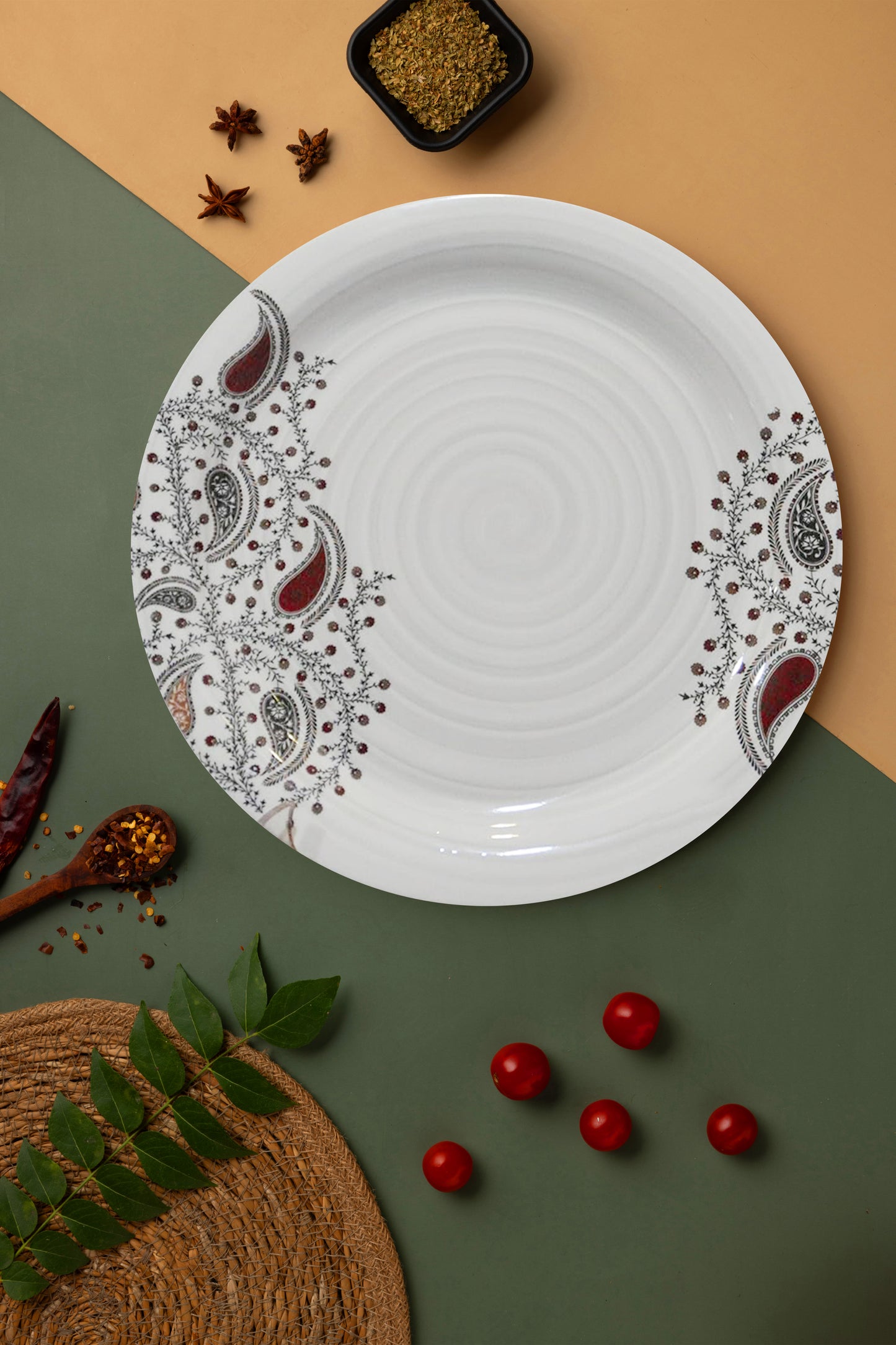 Exclusive 11" Dinner/Lunch Unbreakable Lightweight Melamine Round Classic Full-Size Plate.